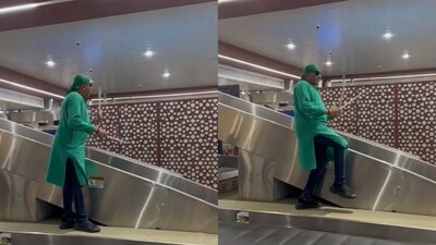 Sivamani playing the tune of Humma Humma at Kochi airport. (X/@SheetalMehta)