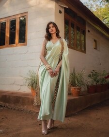 Diana Penty in a mint green silk pre-draped saree (Photo: Instagram)