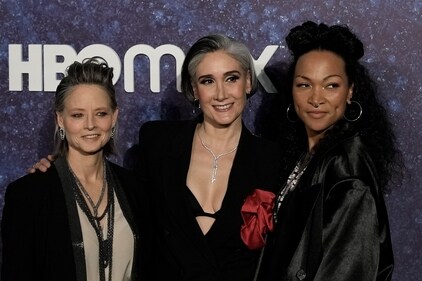 Jodie Foster, from left, Issa Lopez and Kali Reis at the red carpet event for their HBO series, True Detective: Night Country on Jan. 11, 2024. (AP) Jodie Foster, from left, Issa Lopez and Kali Reis at the red carpet event for their HBO series, True Detective: Night Country on Jan. 11, 2024. (AP)