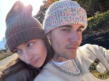 Hailey and Justin Bieber set couple goals in beanies (Instagram) Hailey and Justin Bieber set couple goals in beanies (Instagram)