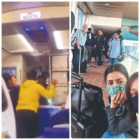 A Delhi-based flier hit a pilot in the Goa-bound flight upon hearing of prolonged delay and (R) actor Radhika Apte and her co-passengers were locked inside an aerobridge for over three hours A Delhi-based flier hit a pilot in the Goa-bound flight upon hearing of prolonged delay and (R) actor Radhika Apte and her co-passengers were locked inside an aerobridge for over three hours