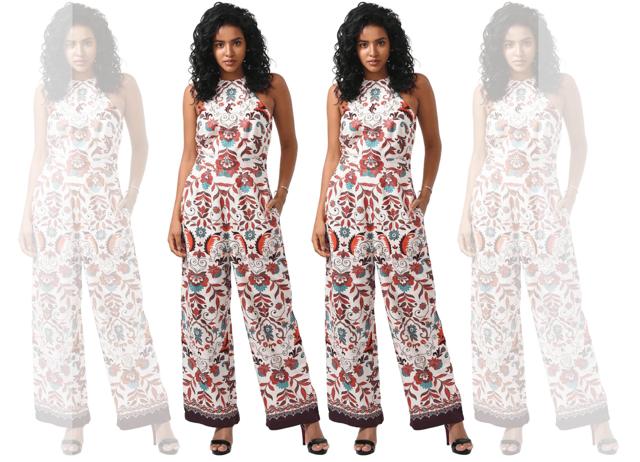 Taroob puts Kashmiri needlepoint on modern jumpsuits. Taroob puts Kashmiri needlepoint on modern jumpsuits.