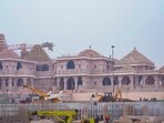 A construction crew works on Ram Mandir, a Hindu temple dedicated to Lord Ram in Ayodhya. (AP) A construction crew works on Ram Mandir, a Hindu temple dedicated to Lord Ram in Ayodhya. (AP)