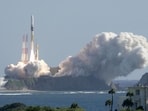 FILE PHOTO: H-IIA rocket carrying the national space agency's moon lander is launched at Tanegashima Space Center on the southwestern island of Tanegashima, Japan in this photo taken by Kyodo on September 7, 2023.