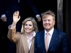 King Willem-Alexander and Queen Maxima arrive at the Royal Palace for the traditional New Year's reception in Amsterdam.