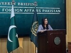 Pakistan's ministry of foreign affairs spokeswoman Mumtaz Zahra Baloch speaks during a media briefing in Islamabad on January 18. Pakistan's ministry of foreign affairs spokeswoman Mumtaz Zahra Baloch speaks during a media briefing in Islamabad on January 18.