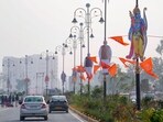 Cutouts of Lord Ram and Prime Minister Narendra Modi put up ahead of the consecration ceremony of Ram Mandir, in Ayodhya, Thursday, Jan. 18, 2024. Cutouts of Lord Ram and Prime Minister Narendra Modi put up ahead of the consecration ceremony of Ram Mandir, in Ayodhya, Thursday, Jan. 18, 2024.
