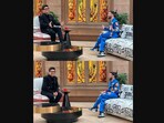 The image shows Karan Johar in conversation with Orry in Koffee with Karan. The image shows Karan Johar in conversation with Orry in Koffee with Karan.