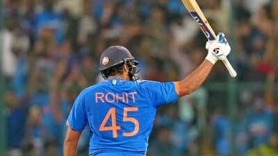 Sharma the opening batter was never inflexible to India’s needs. India’s quick starts in the ODI World Cup almost always hinged on his aggression till they came unstuck together in the final against Australia (BCCI-X) Sharma the opening batter was never inflexible to India’s needs. India’s quick starts in the ODI World Cup almost always hinged on his aggression till they came unstuck together in the final against Australia (BCCI-X)