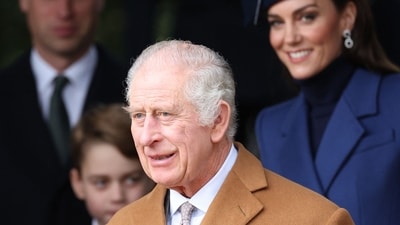 King Charles Surgery: Britain's King Charles III waits on the church steps after attending the Royal Family's traditional Christmas Day service. (AFP) King Charles Surgery: Britain's King Charles III waits on the church steps after attending the Royal Family's traditional Christmas Day service. (AFP)