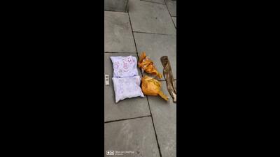 Following an extensive search of the area, at approximately 04:30 pm, another sock containing one packet of heroin (weight 1 kg) was discovered. (HT File)