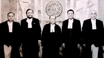 Then CJI Ranjan Gogoi, Justice SA Bobde, Justice DY Chandrachud, Justice Ashok Bhushan and Justice Abdul Nazeer. (X) Then CJI Ranjan Gogoi, Justice SA Bobde, Justice DY Chandrachud, Justice Ashok Bhushan and Justice Abdul Nazeer. (X)