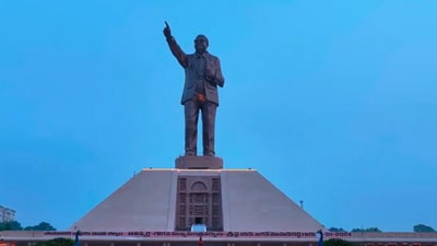 'Statue of Justice' -- World's tallest Ambedkar's statue. (X/YS Jagan Mohan Reddy) 'Statue of Justice' -- World's tallest Ambedkar's statue. (X/YS Jagan Mohan Reddy)