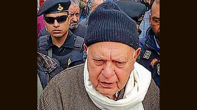 NC chief Farooq Abdullah speaks to the media in Jammu on Friday. (ANI) NC chief Farooq Abdullah speaks to the media in Jammu on Friday. (ANI)
