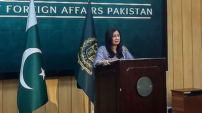 Pakistan's ministry of foreign affairs spokeswoman Mumtaz Zahra Baloch speaks during a media briefing in Islamabad on January 18. (AFP) Pakistan's ministry of foreign affairs spokeswoman Mumtaz Zahra Baloch speaks during a media briefing in Islamabad on January 18. (AFP)