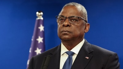 US Defence chief Lloyd Austin was hospitalised due to complications from prostate cancer surgery (REUTERS/Violeta Santos Moura/File Photo) (REUTERS)
