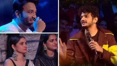 Ankita Lokhande and Vicky Jain react to Munawar Faruqui's roast. Ankita Lokhande and Vicky Jain react to Munawar Faruqui's roast.