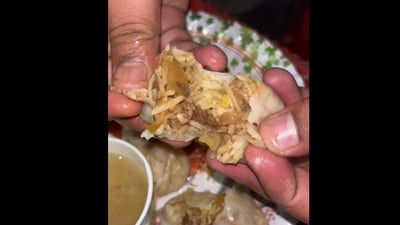 These biryani momos are from Kolkata. (Instagram/@haomaokhaovlogs) These biryani momos are from Kolkata. (Instagram/@haomaokhaovlogs)