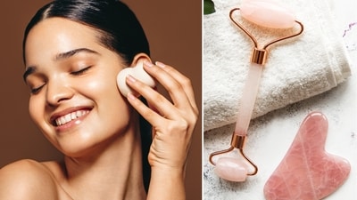 Tools like ice rollers and gua sha massagers can help reduce facial puffiness (Shutterstock) Tools like ice rollers and gua sha massagers can help reduce facial puffiness (Shutterstock)