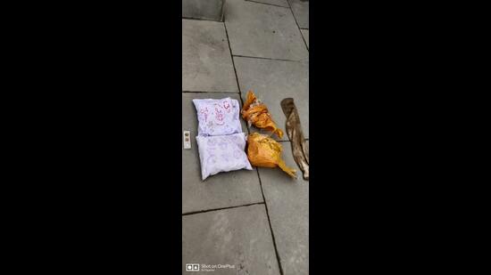 Following an extensive search of the area, at approximately 04:30 pm, another sock containing one packet of heroin (weight 1 kg) was discovered. (HT File)