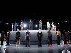 Models present creations by designer Kim Jones as part of his Menswear ready-to-wear Fall-Winter 2024/2025 collection show for fashion house Dior Homme during Men's Fashion Week in Paris, France, January 19, 2024.