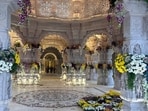 Inside view of the Shri Ram Temple shared by the temple trust Inside view of the Shri Ram Temple shared by the temple trust