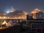 Ayodhya: Evening view of the Ram Temple ahead of its consecration ceremony, in Ayodhya Ayodhya: Evening view of the Ram Temple ahead of its consecration ceremony, in Ayodhya