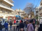 Israel strikes in Damascus: People gather near the damaged site, that was hit by an Israeli military strike according to sources, in Damascus.