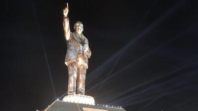125 ft tall Ambedkar statue was unveiled in Vijayawada (HT Photo/Sourced) 125 ft tall Ambedkar statue was unveiled in Vijayawada (HT Photo/Sourced)
