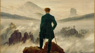'Wanderer above the Sea of Fog' (oil on canvas, 1818) by Caspar David Friedrich. (akg-images/picture alliance) 'Wanderer above the Sea of Fog' (oil on canvas, 1818) by Caspar David Friedrich. (akg-images/picture alliance)