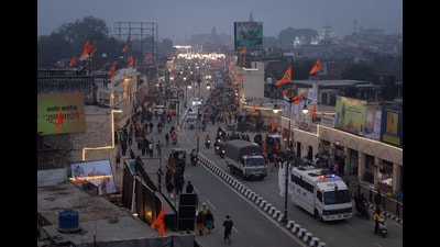 A general view of a street, ahead of the opening of the temple of Lord Ram in Ayodhya (REUTERS)