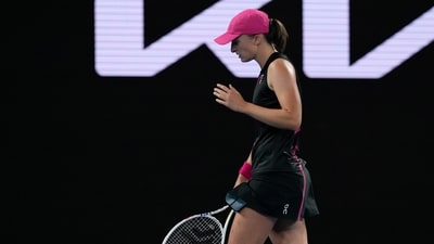 Iga Swiatek of Poland reacts during her third round loss (AP) Iga Swiatek of Poland reacts during her third round loss (AP)