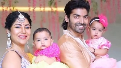 Actor Gurmeet Choudhary with his family Actor Gurmeet Choudhary with his family