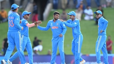 India U19 cricketers celebrate their victory against Bangladesh (BCCI/X) India U19 cricketers celebrate their victory against Bangladesh (BCCI/X)