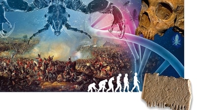 Lice contributed to Napoleon’s downfall, spreading typhus among his army and decimating his troops. And they spread a bacterial infection nicknamed “trench fever” among soldiers during World War 1. (Bottom right) Inscribed on a double-edged ivory comb from about 1700 BCE is an inscription in an early Canaanite script that reads: ‘May this tusk root out the lice of the hair and the beard.’ (Adobe Stock, Getty Images) Lice contributed to Napoleon’s downfall, spreading typhus among his army and decimating his troops. And they spread a bacterial infection nicknamed “trench fever” among soldiers during World War 1. (Bottom right) Inscribed on a double-edged ivory comb from about 1700 BCE is an inscription in an early Canaanite script that reads: ‘May this tusk root out the lice of the hair and the beard.’ (Adobe Stock, Getty Images)
