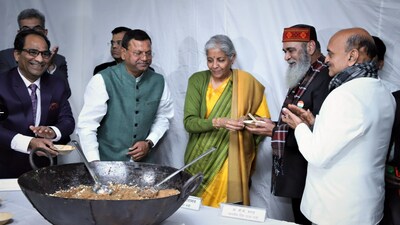 Union finance minister Nirmala Sitharaman at 'Halwa Ceremony' last year. (X/@FinMinIndia) Union finance minister Nirmala Sitharaman at 'Halwa Ceremony' last year. (X/@FinMinIndia)