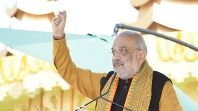 Union home minister Amit Shah addresses a public meeting in Tezpur, Assam. (PIB) Union home minister Amit Shah addresses a public meeting in Tezpur, Assam. (PIB)