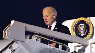 US President Joe Biden steps off of Air Force One upon arrival at Dover Air Force Base in Dover, Delaware, on January 19, 2024. (Photo by ANDREW CABALLERO-REYNOLDS / AFP) (AFP) US President Joe Biden steps off of Air Force One upon arrival at Dover Air Force Base in Dover, Delaware, on January 19, 2024. (Photo by ANDREW CABALLERO-REYNOLDS / AFP) (AFP)