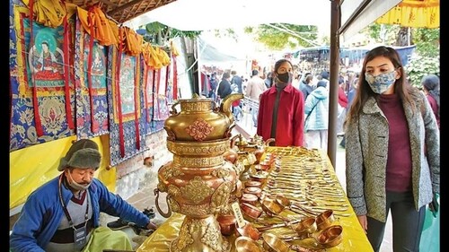 This is the fifth edition of this festival, which is organised annually to showcase the rich arts of Ladakh. Ranging from handicrafts and handlooms to foods, there's a lot to explore here. (Photo: Manoj Verma/HT) This is the fifth edition of this festival, which is organised annually to showcase the rich arts of Ladakh. Ranging from handicrafts and handlooms to foods, there's a lot to explore here. (Photo: Manoj Verma/HT)