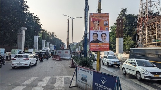 Pune, India - Nov. 22, 2023:Shivaji Nagar metro station to be constructed at Ganeshkhind Road in Pune India, on Wednesday, November 22, 2023. (Photo by Shankar Narayan/HT PHOTO) (HT PHOTO)