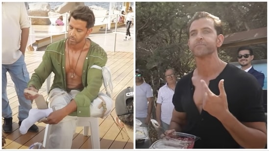 Hrithik Roshan behind the scene of Ishq Jaisa Kuch.