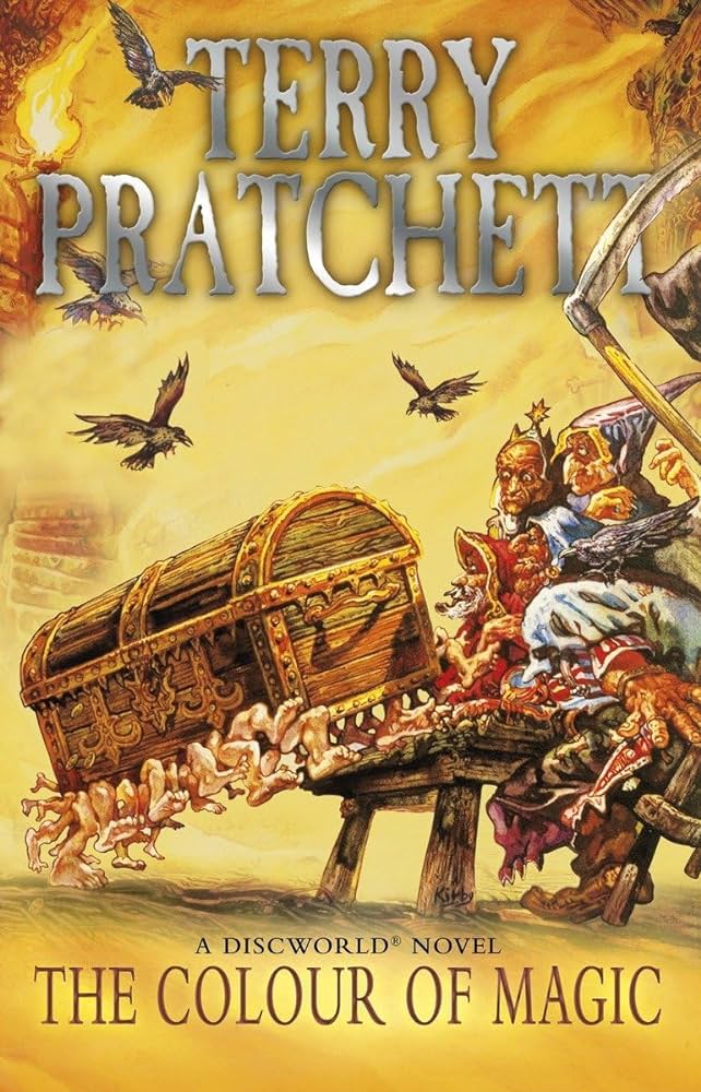 “The year gone by, 2023, was the 40th anniversary year of book number one in the Discworld series, The Colour of Magic.” (Amazon) “The year gone by, 2023, was the 40th anniversary year of book number one in the Discworld series, The Colour of Magic.” (Amazon)