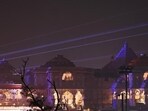 A view of the Ram temple in Ayodhya on Sunday evening. (Deepak Gupta/HT ) A view of the Ram temple in Ayodhya on Sunday evening. (Deepak Gupta/HT )