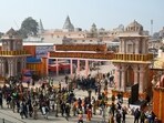 A view of the main entrance of the Ram Temple in Ayodhya on January 21. A view of the main entrance of the Ram Temple in Ayodhya on January 21.
