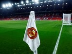 General view of a corner flag inside the stadium before the match