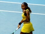 Coco Gauff of the U.S. celebrates winning her fourth round match against Poland's Magdalena Frech