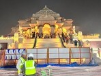 A glimpse of the illuminated Ram Janmabhoomi Temple as preparations are underway ahead of the consecration ceremony A glimpse of the illuminated Ram Janmabhoomi Temple as preparations are underway ahead of the consecration ceremony