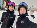 Sahil Thakur (right) and ski coach Chuni Lal Thakur in Gangwon, South Korea Sahil Thakur (right) and ski coach Chuni Lal Thakur in Gangwon, South Korea