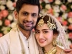Sana Javed with Umair Jaiswal (left) and with Shoaib Malik (right). Sana Javed with Umair Jaiswal (left) and with Shoaib Malik (right).