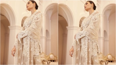 Assisted by celebrity fashion stylist Rahul Vijay, Athiya kept her accessories to a minimum to make her outfit shine, styling her look with just a pair of diamond earrings and high heels that complemented her look perfectly. (Instagram/@athiyashetty)